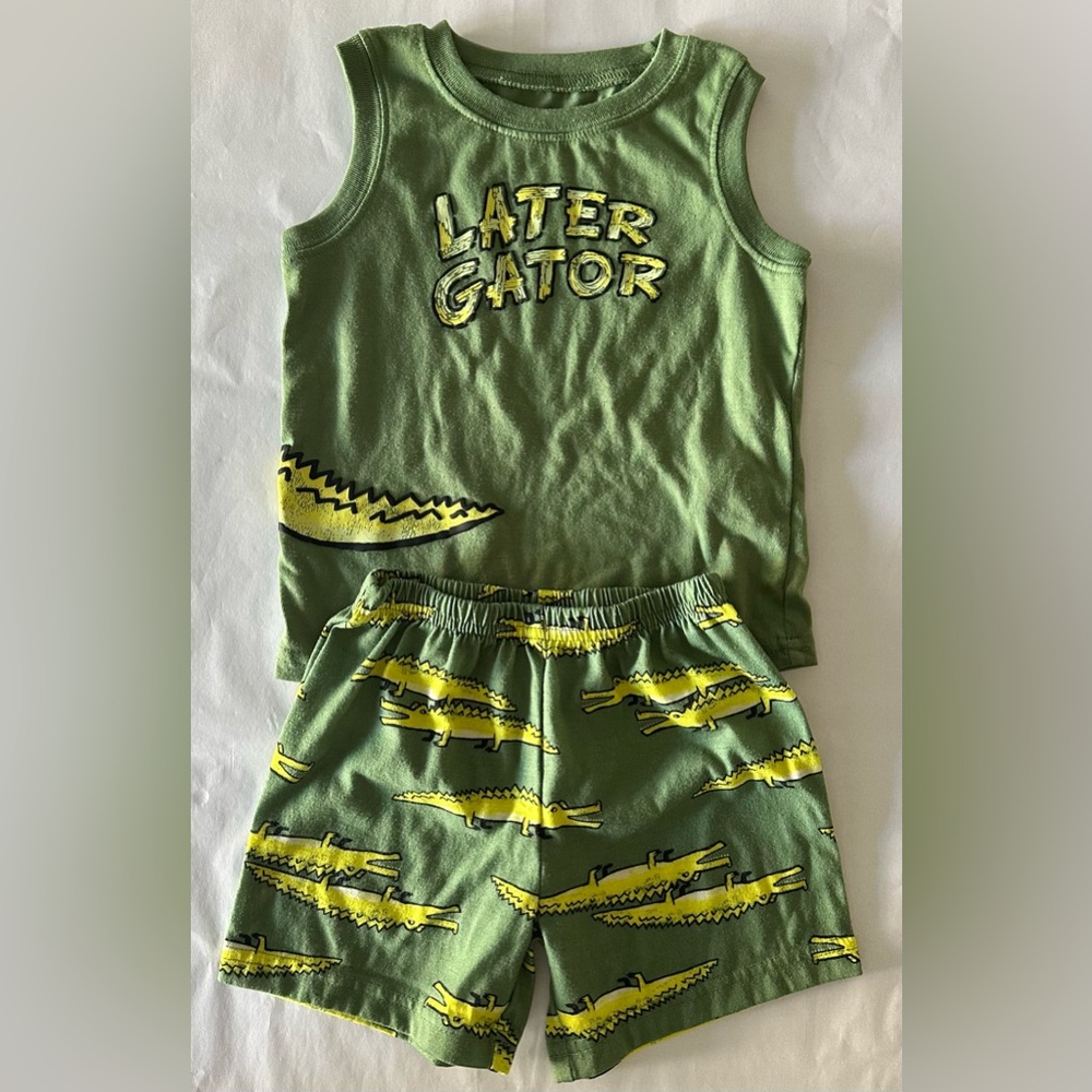 Green 'Later Gator' Tank and Shorts Set